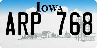 IA license plate ARP768