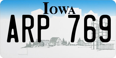IA license plate ARP769
