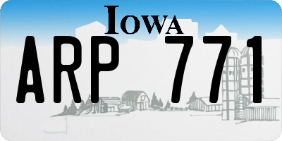 IA license plate ARP771
