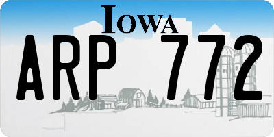 IA license plate ARP772