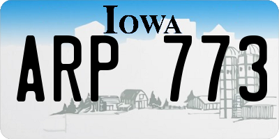 IA license plate ARP773