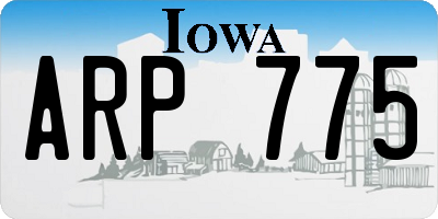 IA license plate ARP775