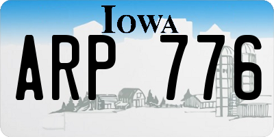 IA license plate ARP776