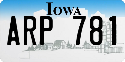 IA license plate ARP781