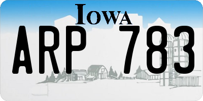 IA license plate ARP783