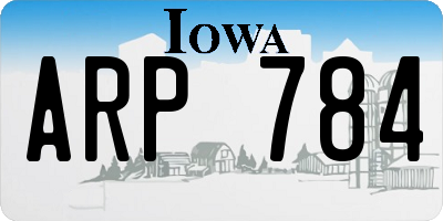IA license plate ARP784