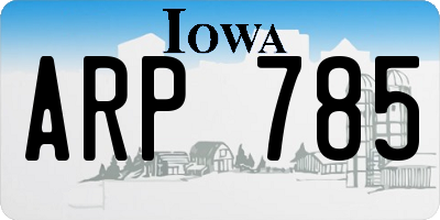 IA license plate ARP785