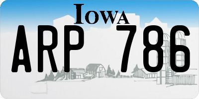 IA license plate ARP786