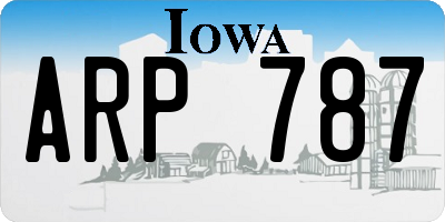 IA license plate ARP787