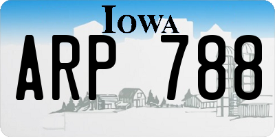 IA license plate ARP788