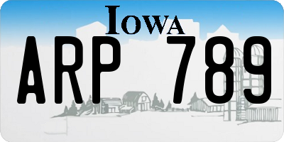 IA license plate ARP789