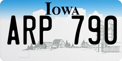 IA license plate ARP790