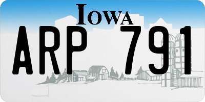 IA license plate ARP791