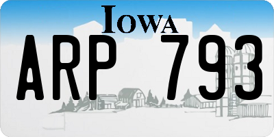 IA license plate ARP793