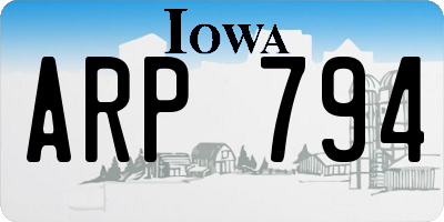 IA license plate ARP794