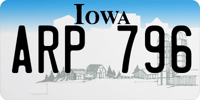 IA license plate ARP796