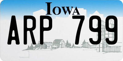 IA license plate ARP799