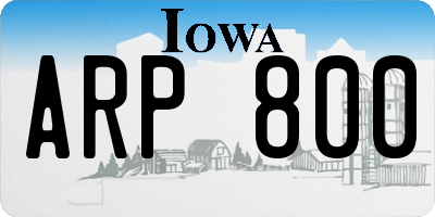 IA license plate ARP800