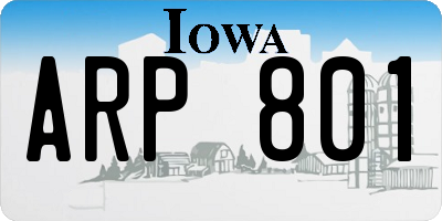 IA license plate ARP801