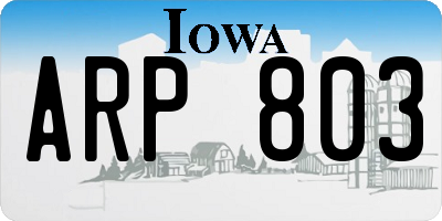 IA license plate ARP803