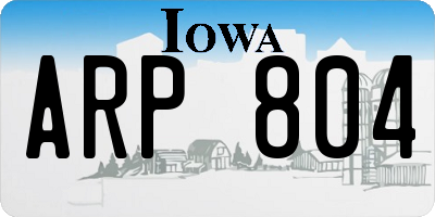 IA license plate ARP804