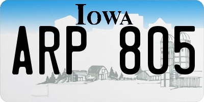 IA license plate ARP805