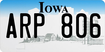 IA license plate ARP806