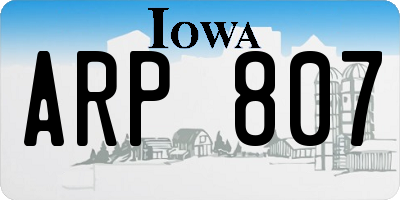 IA license plate ARP807