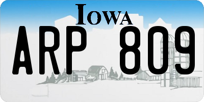 IA license plate ARP809