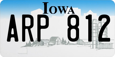 IA license plate ARP812
