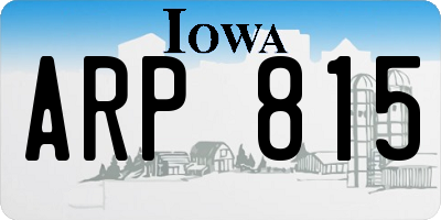 IA license plate ARP815