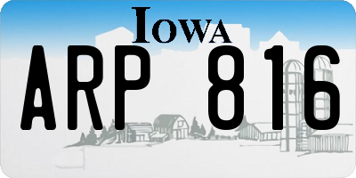 IA license plate ARP816