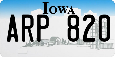 IA license plate ARP820