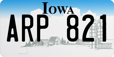 IA license plate ARP821