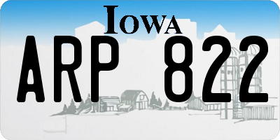 IA license plate ARP822