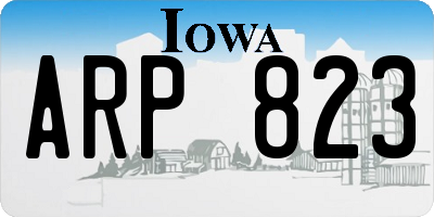 IA license plate ARP823