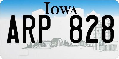 IA license plate ARP828