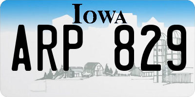 IA license plate ARP829