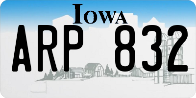 IA license plate ARP832