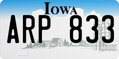 IA license plate ARP833