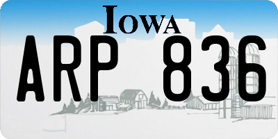 IA license plate ARP836