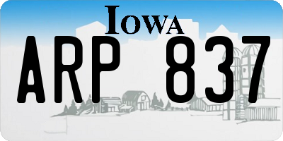 IA license plate ARP837