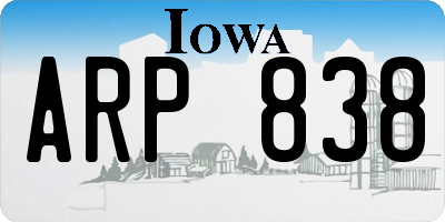 IA license plate ARP838