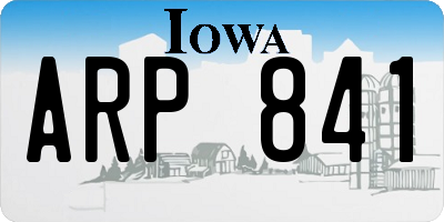 IA license plate ARP841