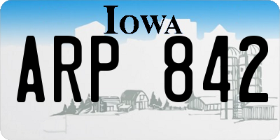 IA license plate ARP842