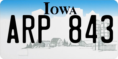 IA license plate ARP843