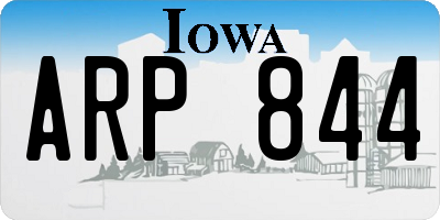 IA license plate ARP844