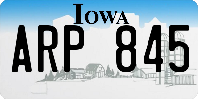 IA license plate ARP845