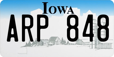 IA license plate ARP848