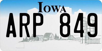 IA license plate ARP849